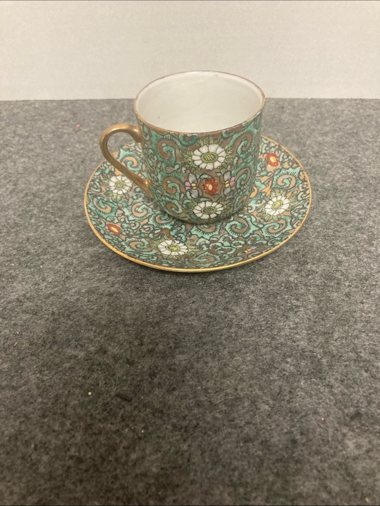 Other - Vintage Cup & Saucer Japanese Porcelain Ware Ace, Turquoise floral Chintz
